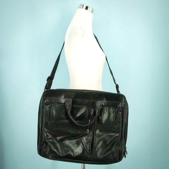 Tumi Other - Tumi Black Alpha Napa Leather Padded Laptop Briefcase Bag Business Career 9624D3